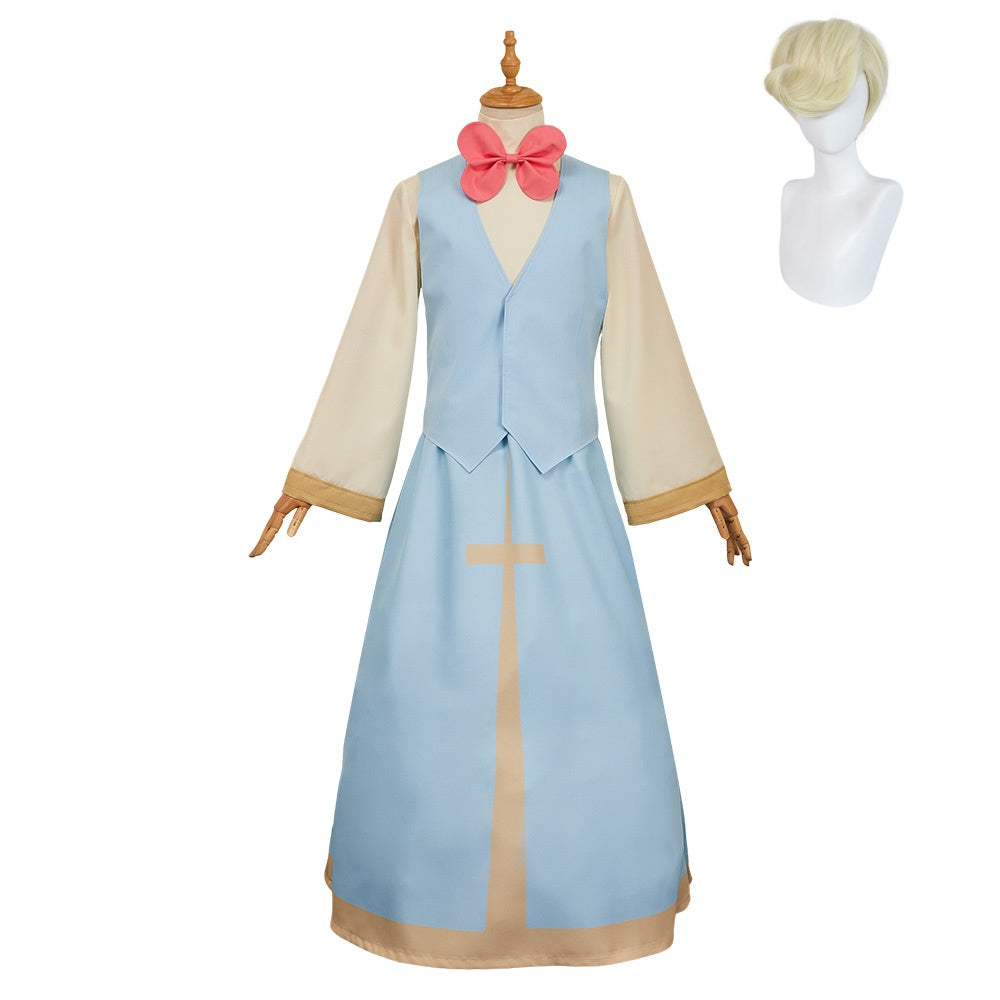 Hazbin Hotel St. Peter Tenue Bleu Cosplay Costume Perruque