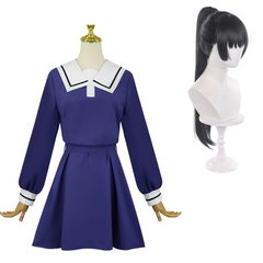 Cosplay Costume Kagari Mimi/Lizzy Seiran/Totsuki Sheena Je Veux T'Aimer Jusqu'à Ta Mort(2026) Anime Cosplay JK Robe Uniforme Bleu Femme