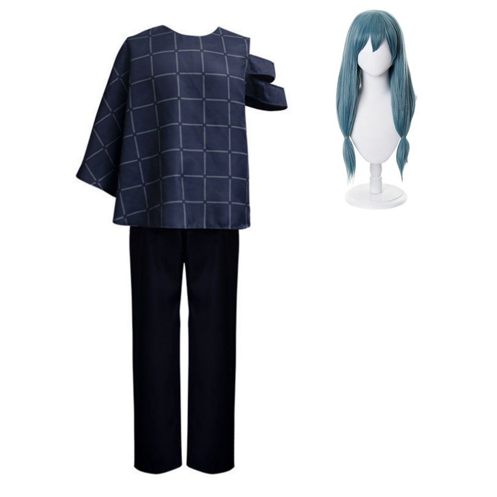 Mahito Tenue Noire Cosplay Costume Perruque