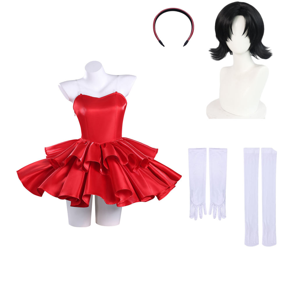 Perfect Blue Mima Kirigoe Robe Rouge Cosplay Costume Perruque