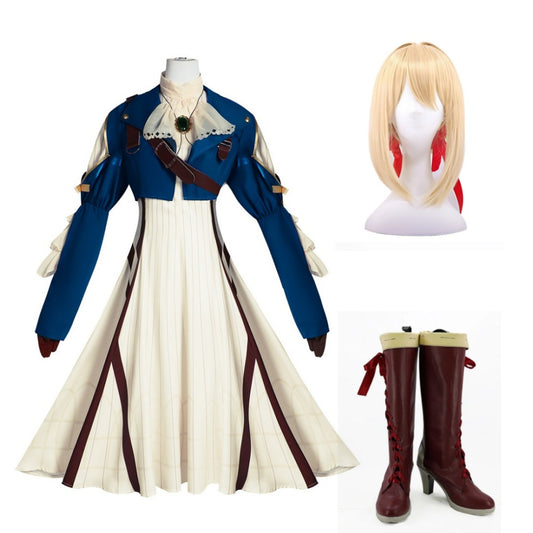 Violet Evergarden Evergarden Robe Cosplay Costume Perruque Chaussures