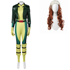 X-Men '97(2024) Rogue Combinaison Verte Cosplay Costume Perruque
