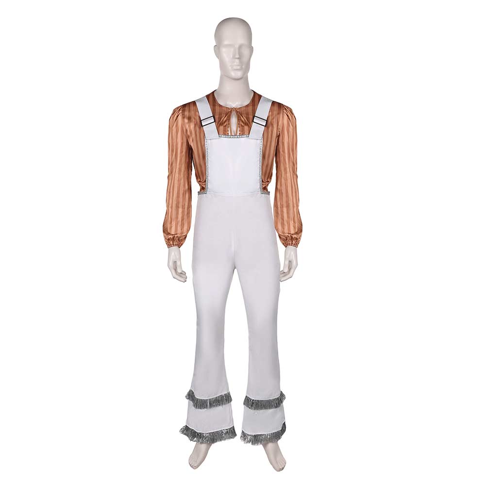 ABBA 1970s Homme Bjorn Ulvaeus Chemise+Salopette Costume Vintage