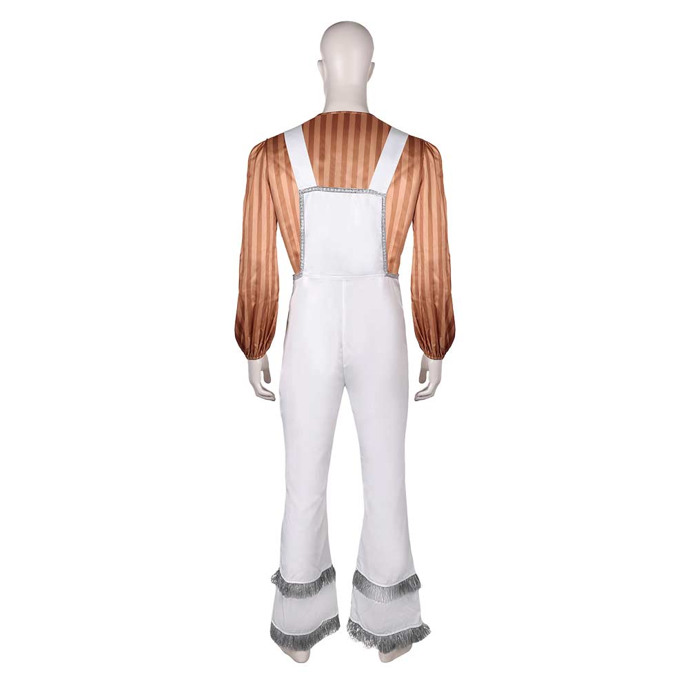 ABBA 1970s Homme Bjorn Ulvaeus Chemise+Salopette Costume Vintage