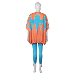 ABBA Femme Anni-Frid Lyngstad 1970s Tenue Bleu-orange Costume Vintage