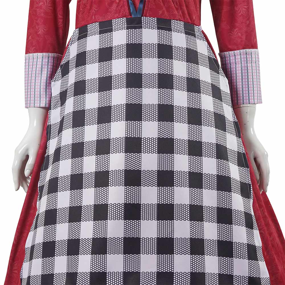 Adulte Blanche Neige Robe Rouge avec Tablier Cosplay Costume