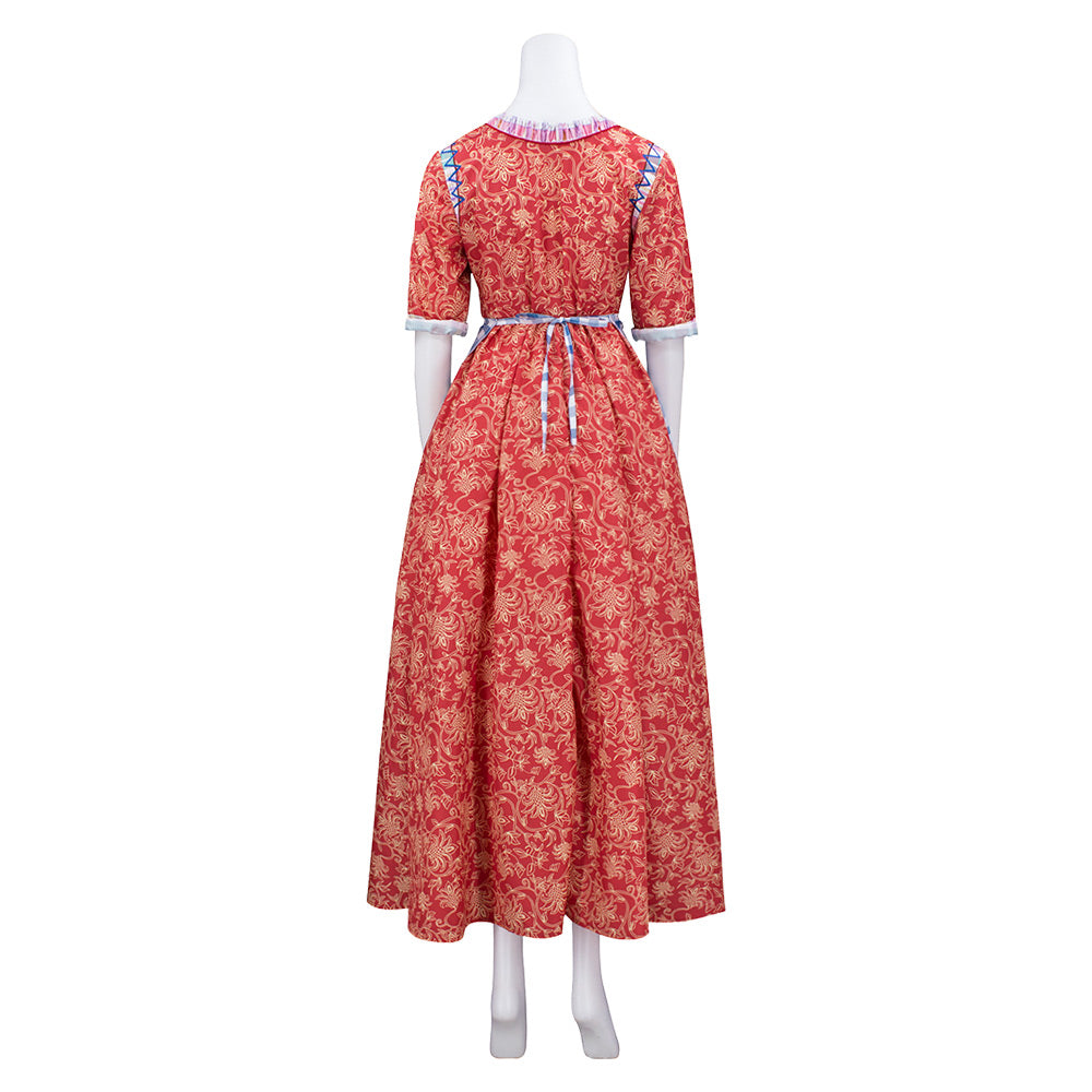 Adulte Blanche Neige(2025) Blanche Robe Rouge+Tablier Cosplay Costume