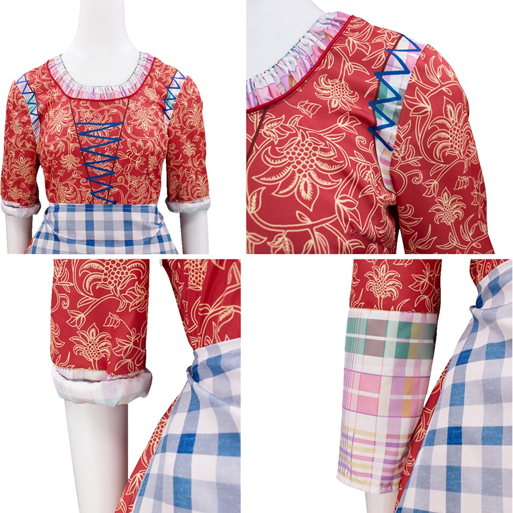 Adulte Blanche Neige(2025) Blanche Robe Rouge+Tablier Cosplay Costume