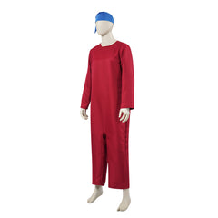 Adulte Blanche Neige(2025) Nain Combinaison Rouge+Chapeau Bleu Cosplay Costume