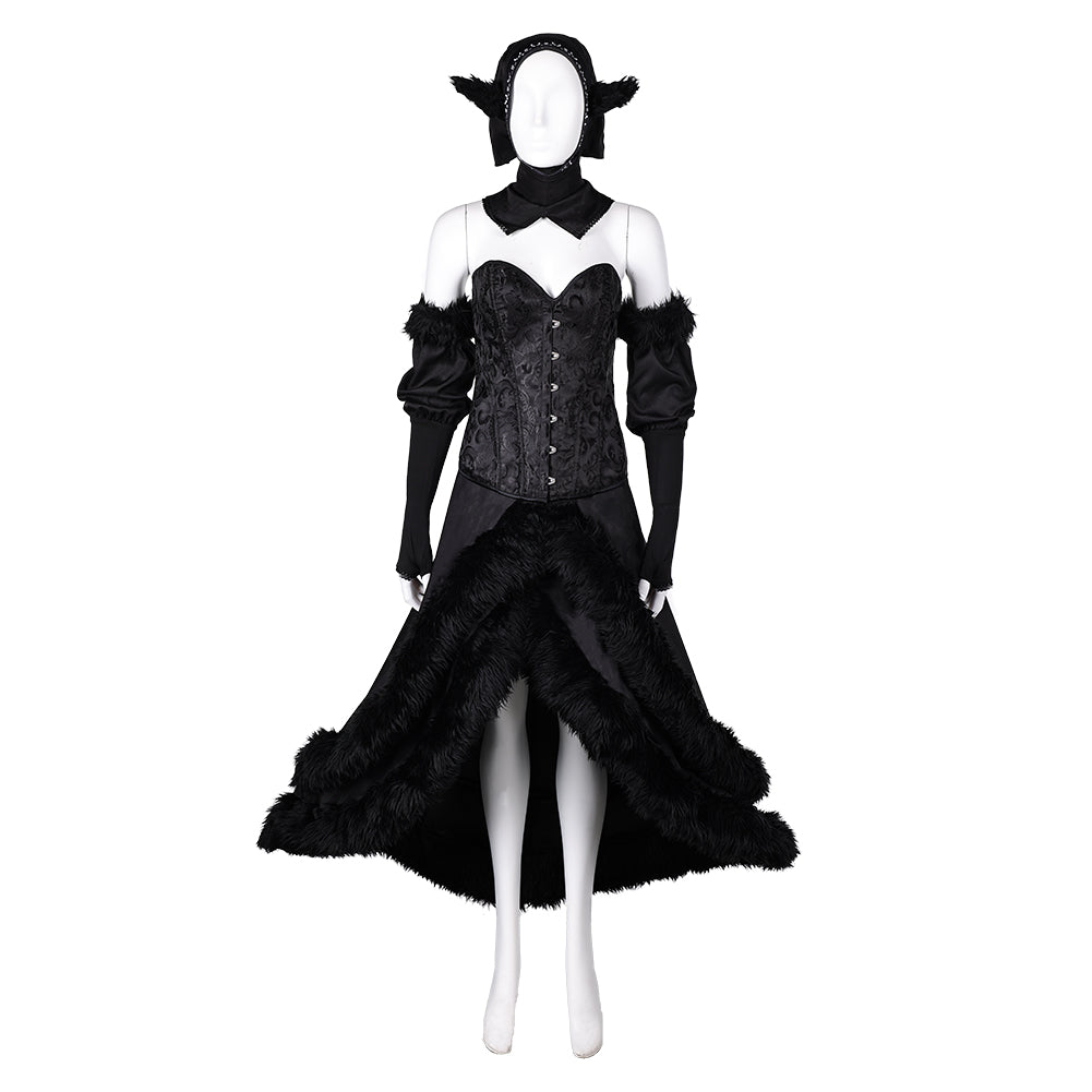 Anime Delicious in Dungeon Marcille Donato Tenue Noire Cosplay Costume