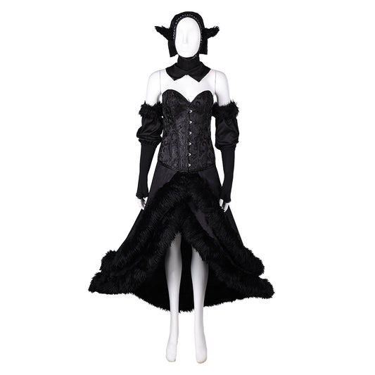 Anime Delicious in Dungeon Marcille Donato Tenue Noire Cosplay Costume