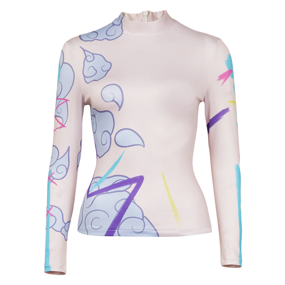 Arcane: League of Legends Saison 2 Jinx Haut Tmprimé Tatouage Cosplay Costume