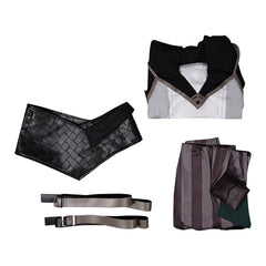 Arcane: League of Legends Saison 2 Vi Tenue Blanche et Noire Cosplay Costume