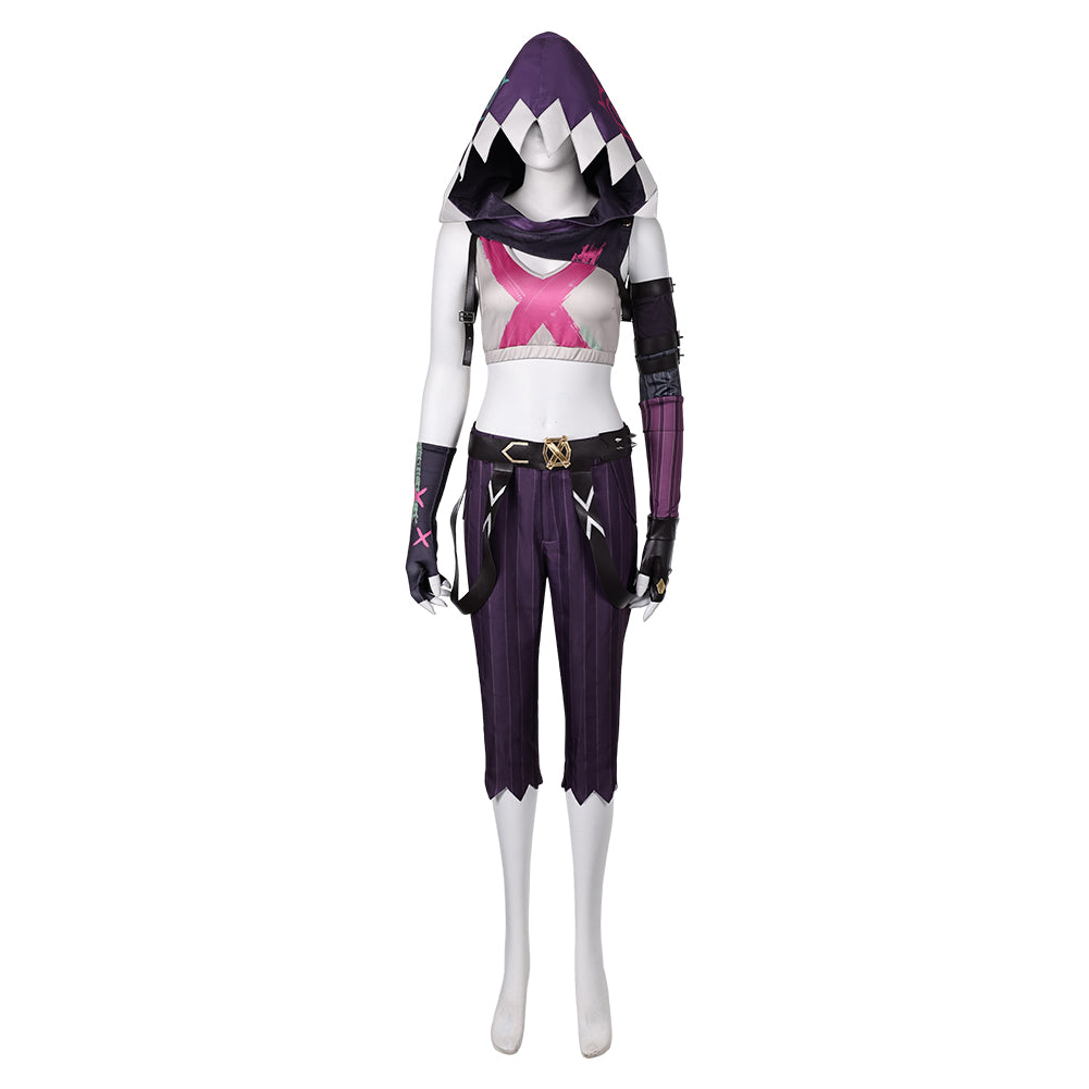 Arcane: League of Legends Saison 2(2024) Jinx Tenue avec Chapeau Cosplay Costume