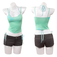Cosplay Costume Mizi Alien Stage(2026) TV Cosplay Top Vert/Blanc+Short Femme