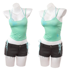 Cosplay Costume Mizi Alien Stage(2026) TV Cosplay Top Vert/Blanc+Short Femme