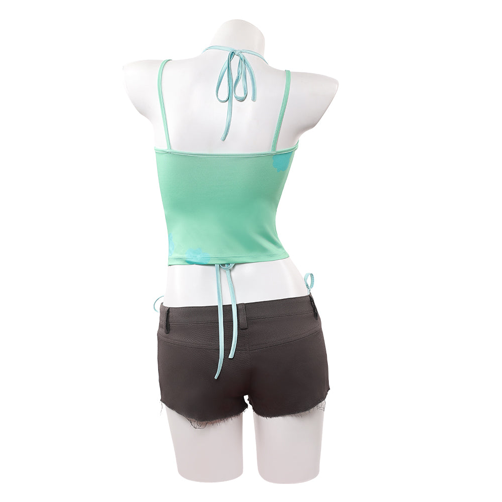 Cosplay Costume Mizi Alien Stage(2026) TV Cosplay Top Vert/Blanc+Short Femme