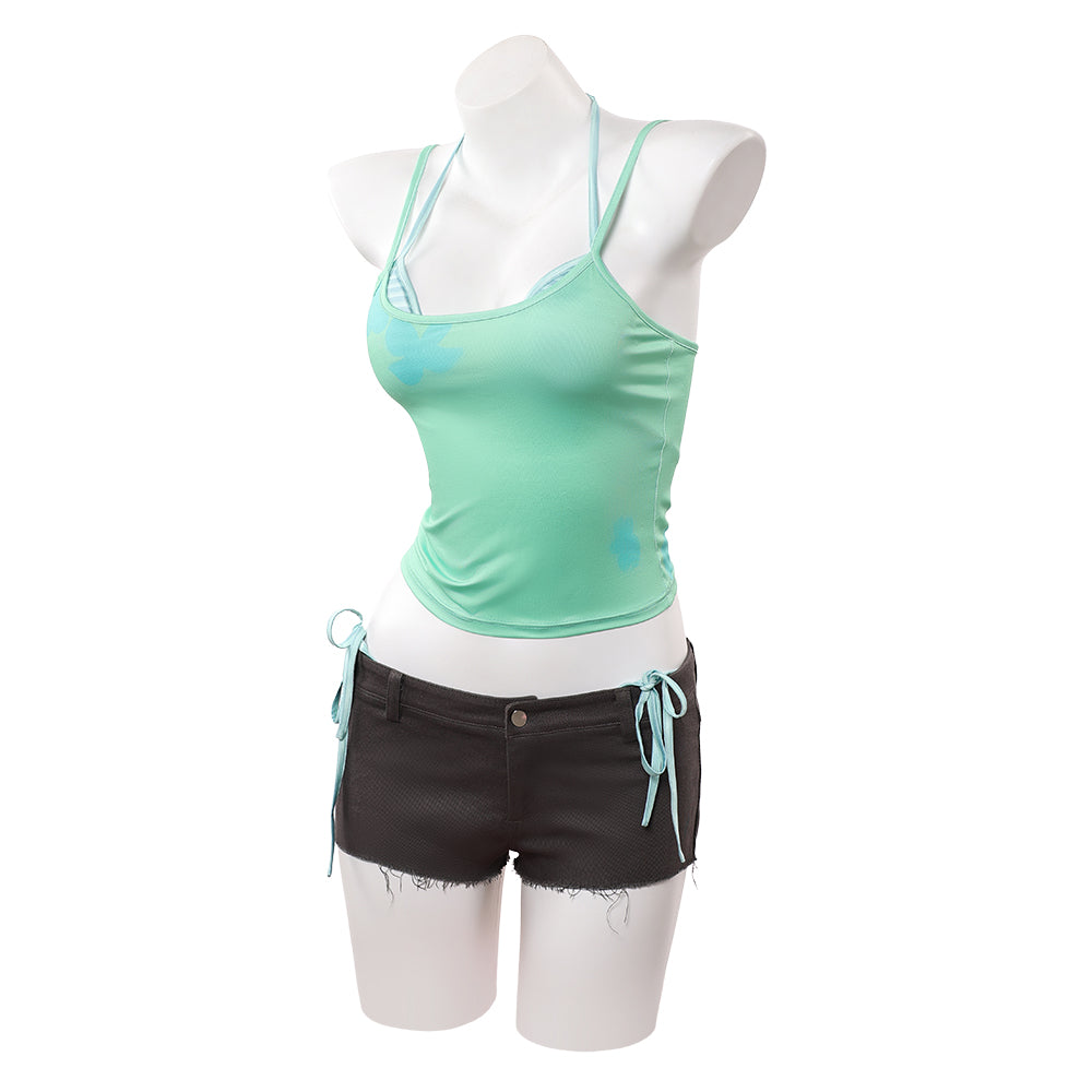 Cosplay Costume Mizi Alien Stage(2026) TV Cosplay Top Vert/Blanc+Short Femme
