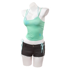 Cosplay Costume Mizi Alien Stage(2026) TV Cosplay Top Vert/Blanc+Short Femme