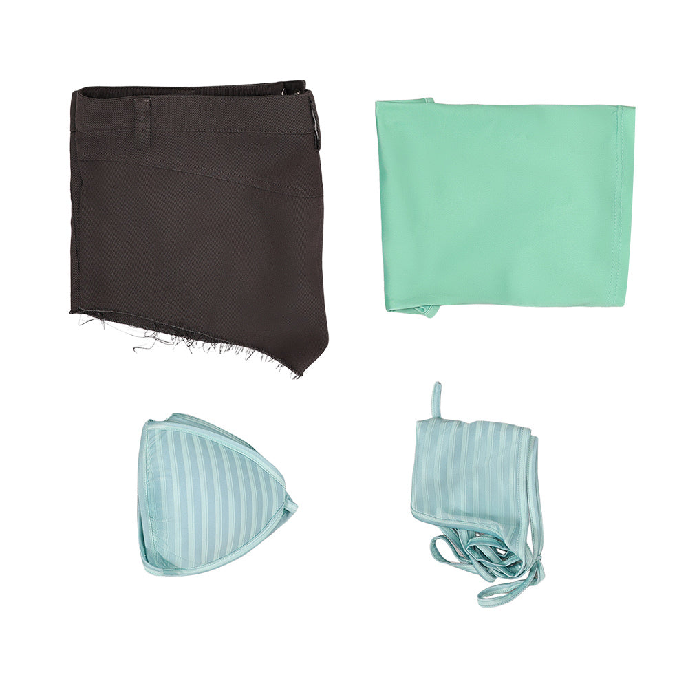 Cosplay Costume Mizi Alien Stage(2026) TV Cosplay Top Vert/Blanc+Short Femme