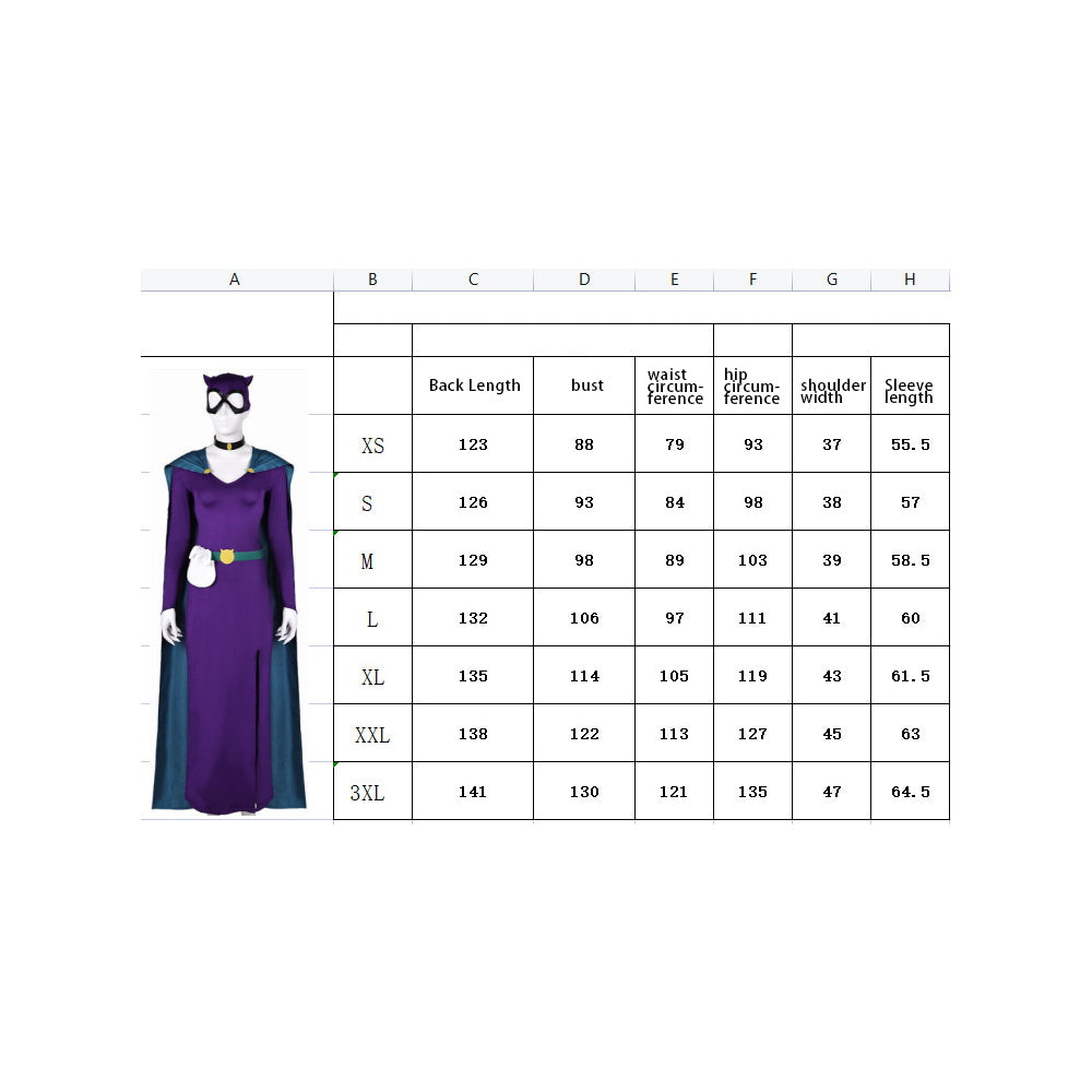 Catwoman Tenue Violette Cosplay Costume