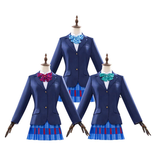 Cosplay Costume μ's Love Live! School Idol Project Anime Cosplay Uniforme Scolaire Bleue Femme