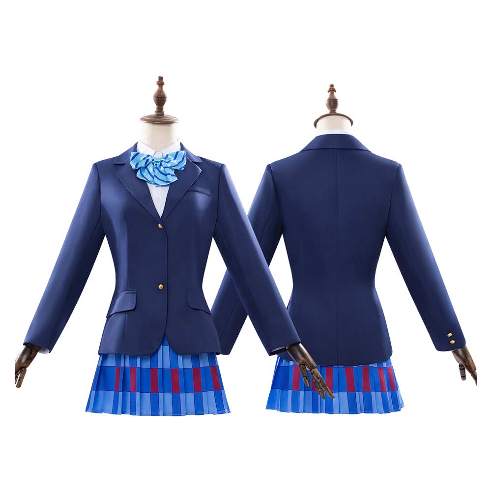 Cosplay Costume μ's Love Live! School Idol Project Anime Cosplay Uniforme Scolaire Bleue Femme
