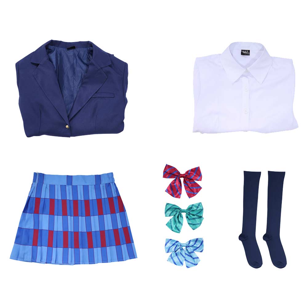 Cosplay Costume μ's Love Live! School Idol Project Anime Cosplay Uniforme Scolaire Bleue Femme