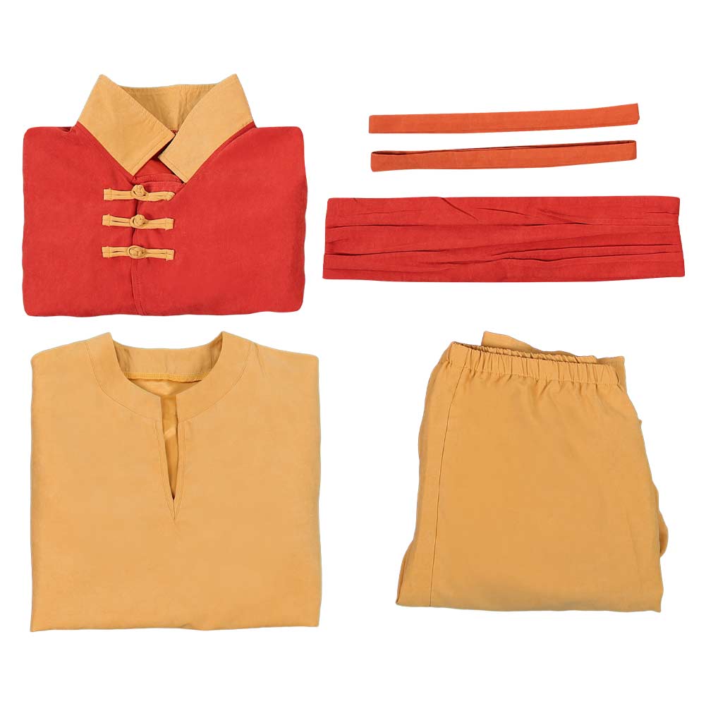 Cosplay Costume Aang Avatar: The Last Airbender 2(2026) TV Cosplay Tenue Orange et Jaune Homme