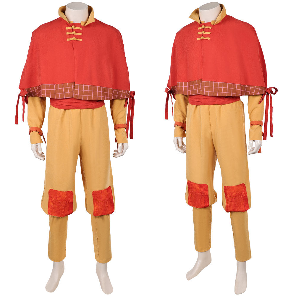 Cosplay Costume Aang Avatar: The Last Airbender 2(2026) TV Cosplay Tenue Orange et Jaune Homme