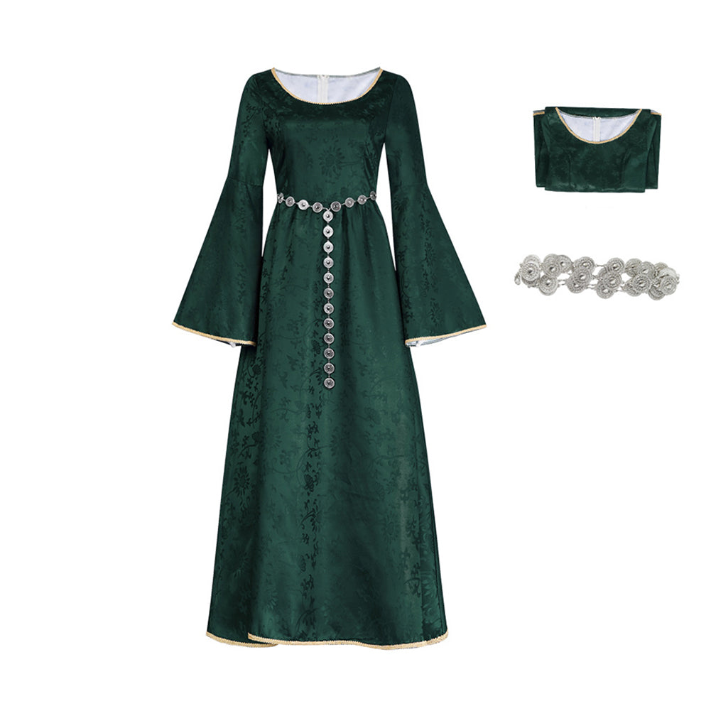 Cosplay Costume Alicent Hightower House of the Dragon 3(2026) TV Cosplay Robe Verte avec Chaîne de Taille Femme