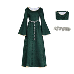 Cosplay Costume Alicent Hightower House of the Dragon 3(2026) TV Cosplay Robe Verte avec Chaîne de Taille Femme