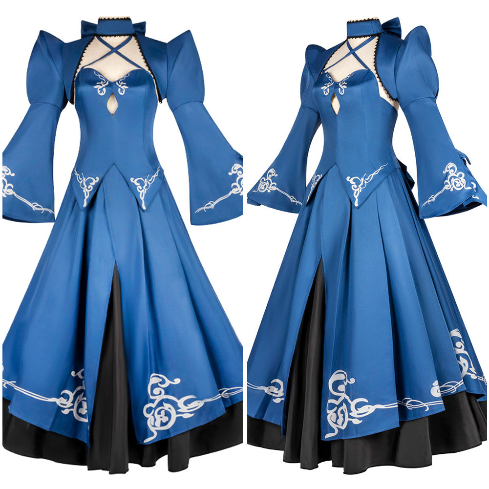 Cosplay Costume Altria Pendragon Fate Grand Order Jeu Cosplay Robe Bleue Femme