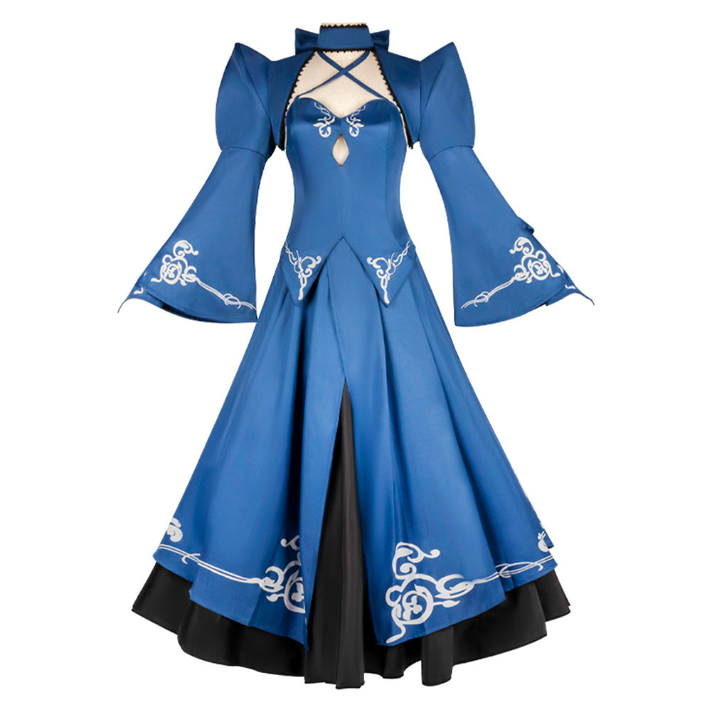 Cosplay Costume Altria Pendragon Fate Grand Order Jeu Cosplay Robe Bleue Femme