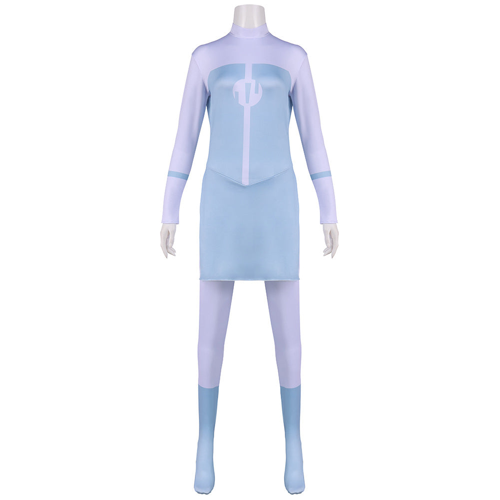 Cosplay Costume Anissa Invincible 4(2026) TV Cosplay Combinaison Bleue Femme