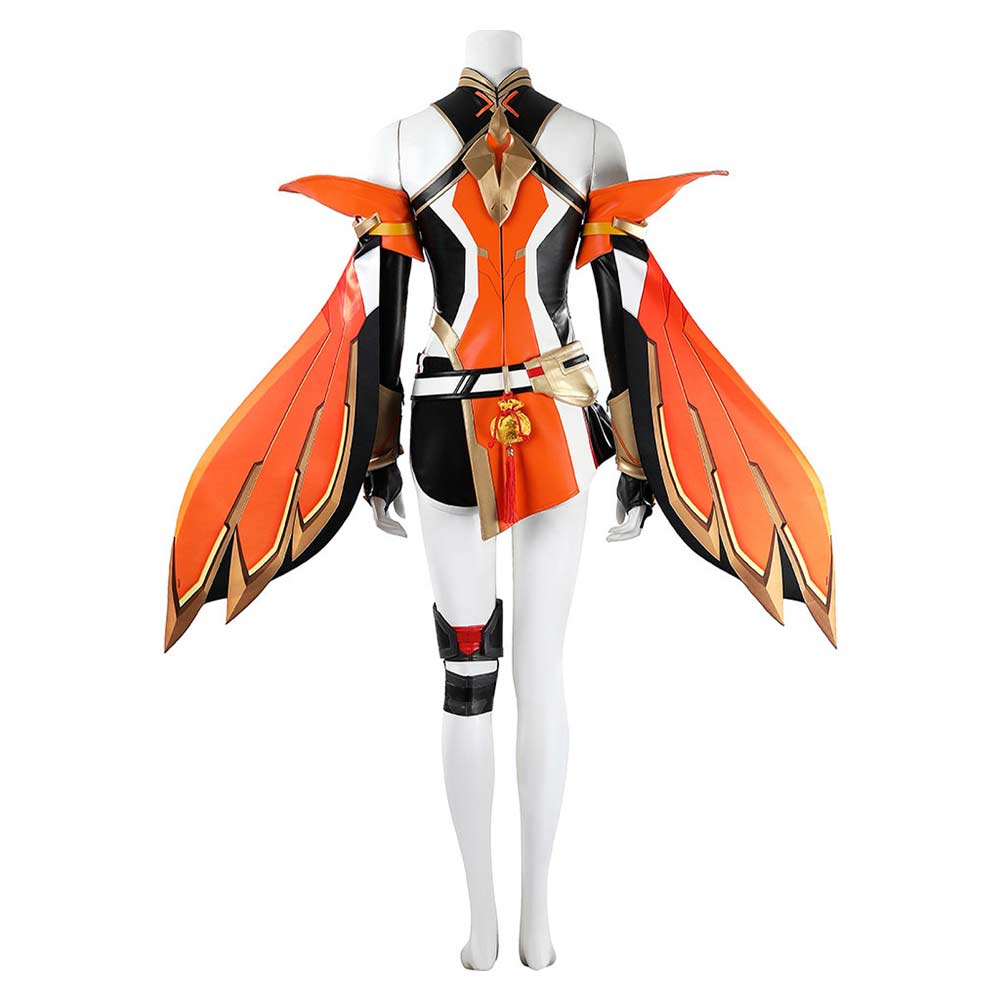 Cosplay Costume Anran Ye Overwatch Jeu Cosplay Tenue Noire et Orange Femme