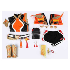 Cosplay Costume Anran Ye Overwatch Jeu Cosplay Tenue Noire et Orange Femme