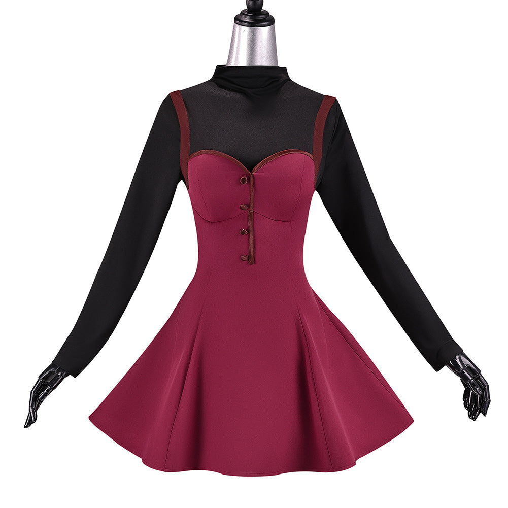 Cosplay Costume Aoko Aozaki Witch on the Holy Night Jeu Cosplay Tenue Rouge et Noire Femme
