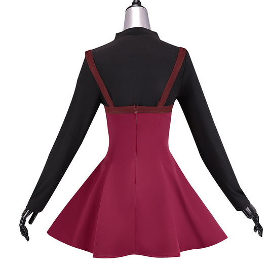 Cosplay Costume Aoko Aozaki Witch on the Holy Night Jeu Cosplay Tenue Rouge et Noire Femme