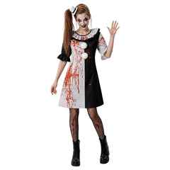 Cosplay Costume Art The Clown Terrifier 4(2026) Film Cosplay Robe Blanche et Noire Femme