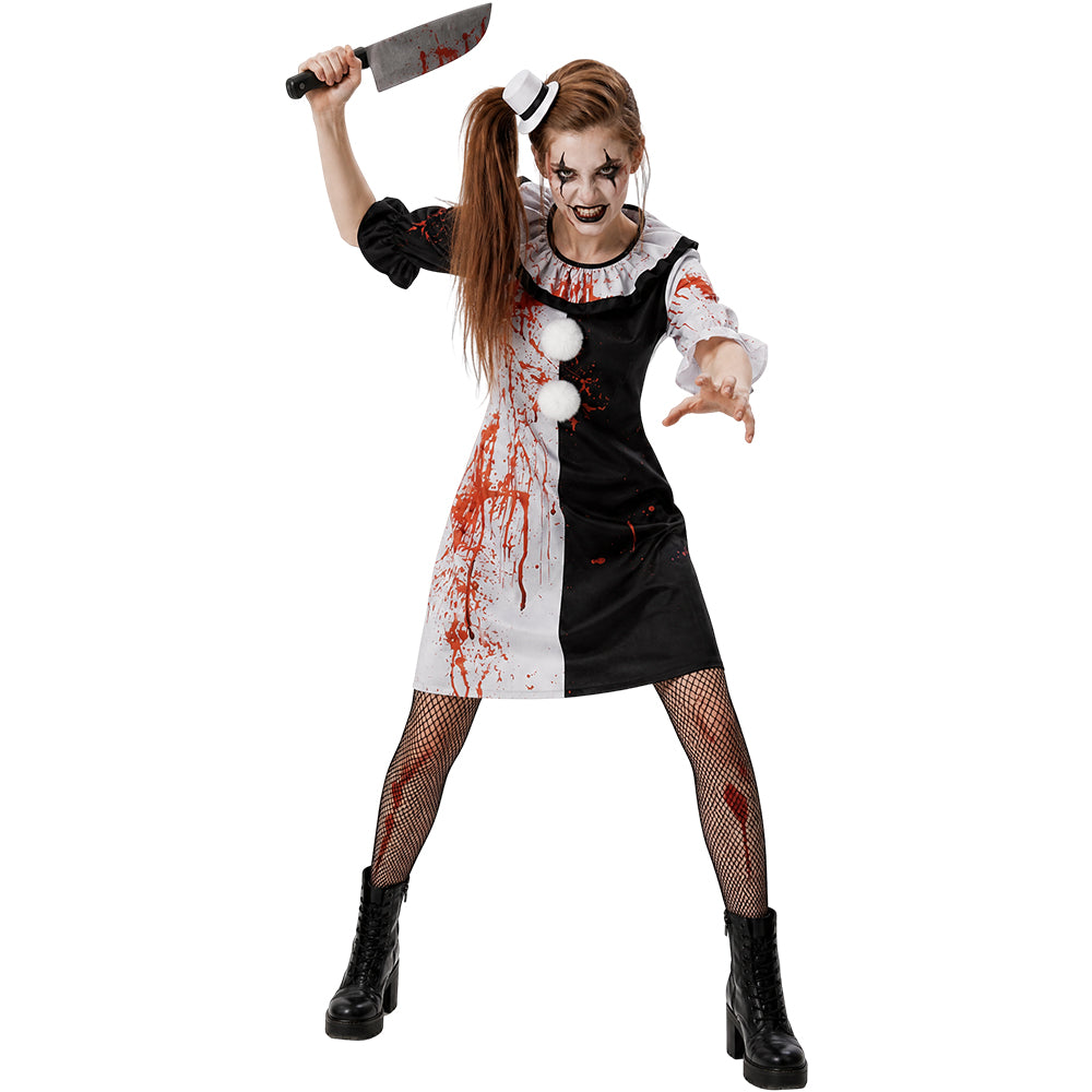 Cosplay Costume Art The Clown Terrifier 4(2026) Film Cosplay Robe Blanche et Noire Femme