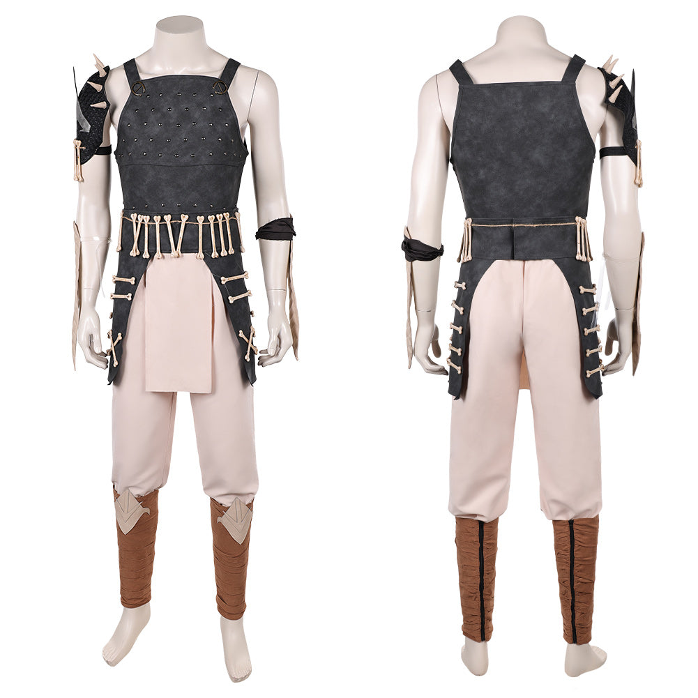 Cosplay Costume Baraka Mortal Kombat 2(2026) Film Cosplay Tenue Noire et Beige Homme