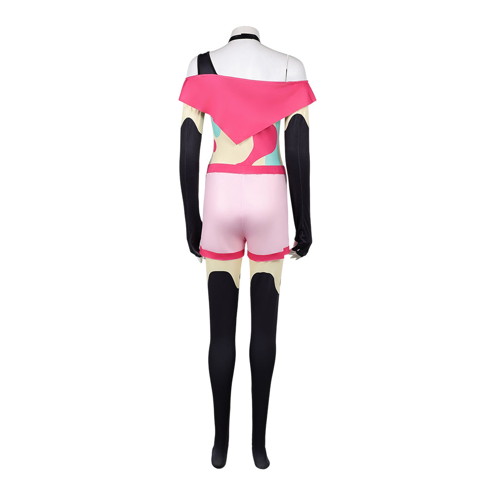 Cosplay Costume Beelzebub Helluva Boss TV Cosplay Tenue Rose Femme