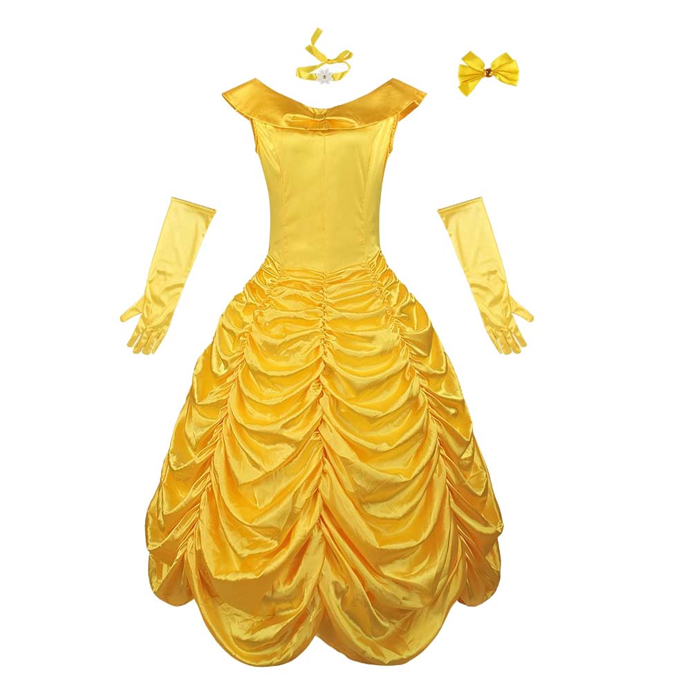 Cosplay Costume Belle La Belle et La Bête Film Cosplay Robe Jaune Femme