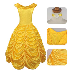 Cosplay Costume Belle La Belle et La Bête Film Cosplay Robe Jaune Femme