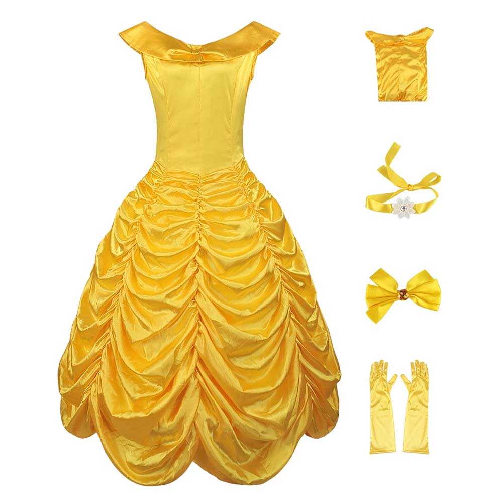 Cosplay Costume Belle La Belle et La Bête Film Cosplay Robe Jaune Femme