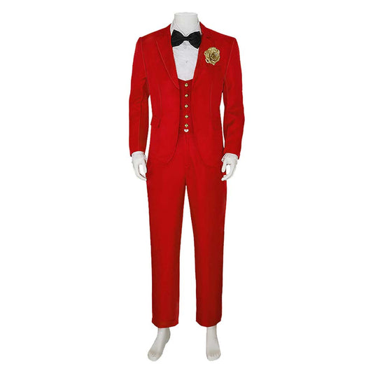 Cosplay Costume Betelgeuse Beetlejuice Film Cosplay Tenue Rouge Homme