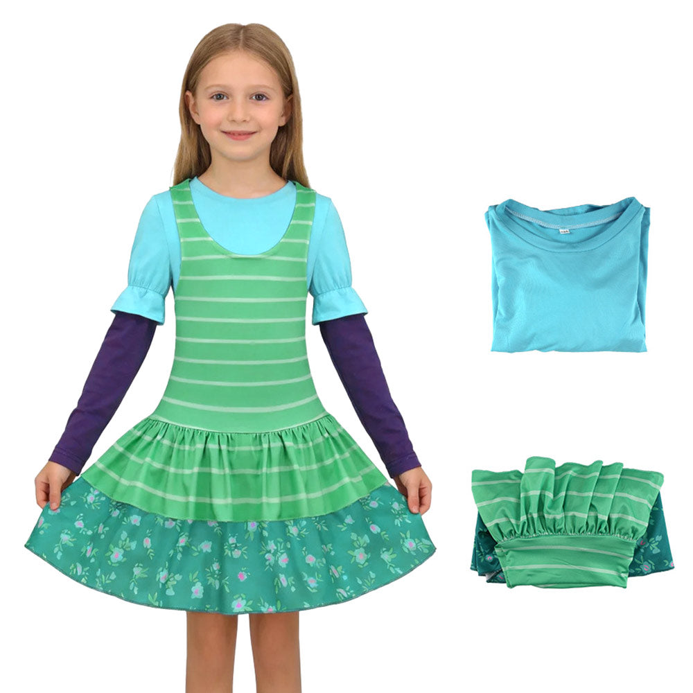 Cosplay Costume Bonnie Film Cosplay Robe Verte Enfant