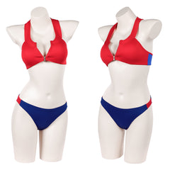Cosplay Costume C.J. Parker Baywatch TV Cosplay Maillot de Bain Bikini Rouge et Bleu Femme
