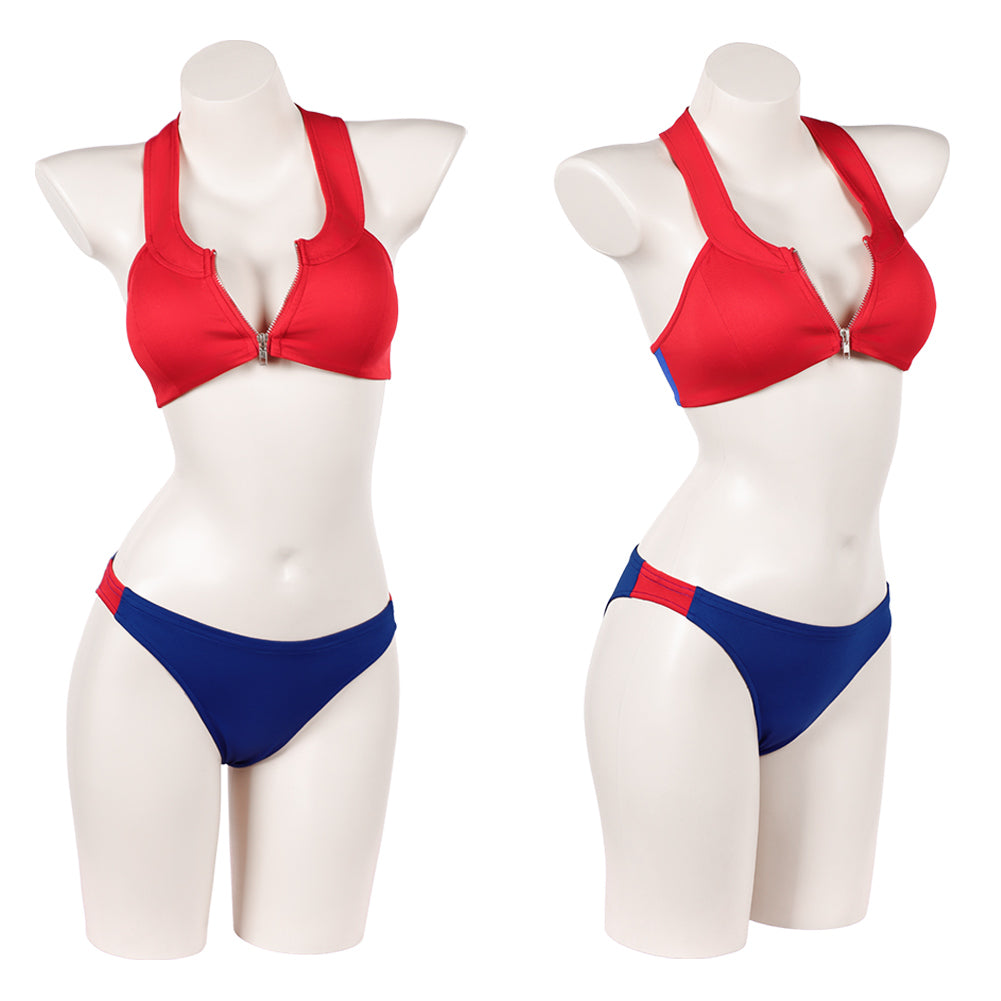 Cosplay Costume C.J. Parker Baywatch TV Cosplay Maillot de Bain Bikini Rouge et Bleu Femme